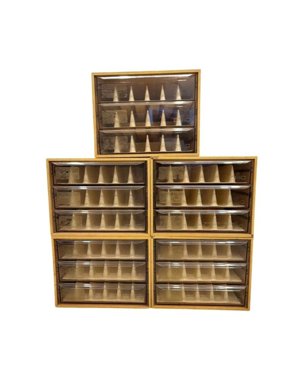 DMC FLOSS FIBER SKEIN STORAGE BOX 3 DRAWERS W/ ORGANIZERS *READ SHIPPING*